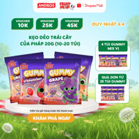 Kẹo Dẻo Trái Cây Gummy 20G (Combo 10 Túi & 20 Túi) - Nhập Khẩu Từ Pháp Của Pháp - ANDROS FRUIT ME UP GUMMY
