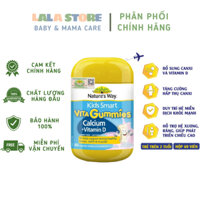 Kẹo Dẻo Vi Chất Cho Bé Nature’s Way Kids Smart Vita Gummies Calcium + Vitamin D Hỗ Trợ Phát Triển Chiều Cao 60 Viên