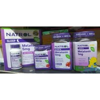 Kẹo dẻo/ viên ngậm hỗ trợ ngủ ngon giấc Natrol Melatonin 1mg- 5 mg - 10mg Sleep