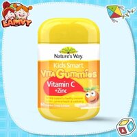Kẹo dẻo vitamin C kẽm cho bé Nature's Way Kids Smart Vita Gummies vitamin C + Zinc 60 viên cho trẻ