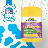 Kẹo dẻo Vitamin và chất xơ Nature's Way Kids Smart Vita Gummies Multi Vitamin & Vegies 60 Viên