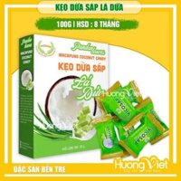 Kẹo dừa sáp vị lá dứa Vicosap Trà Vinh – Hộp 100g