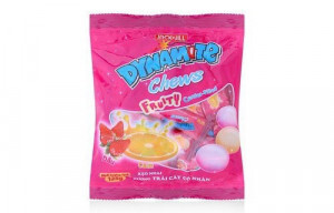 Kẹo Dynamite Chew Hương Socola Nhân Bạc Hà Gói 125g