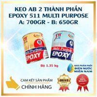 Keo Epoxy 511 AB 2 Thành Phần Multi Purpose 1350 Gram Dán Kim Loại, Dán Gạch, Dán Ống Nước
