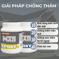Keo Epoxy Chống Thấm Sân Thượng, Keo Dán Đa Năng MX11 Hai Thành Phần AB Dán Đá, Gắn Gạch, Kim Loại, Chống Thấm