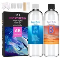 Keo Epoxy Resin AB Crystal Độ Cứng Cao Siêu Trong Chống ố vàng Bộ keo cứng DIY Trang sức Thủ công