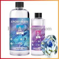 Keo Epoxy Resin AB loại cứng, siêu trong, ít bọt, chống ngả vàng