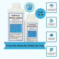 Keo Epoxy Resin Trong suốt E68AB Loại Cứng (1kg) Không Bọt Tỉ Lệ 3:1 AB - Trường Thịnh Epoxy