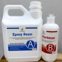 Keo Epoxy trong suốt đổ khối bộ 02kg