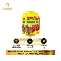 Kẹo Gấu Gummy Immune C Plus Zinc & Vitamin D Trẻ Em L'il Critters Mỹ 290v