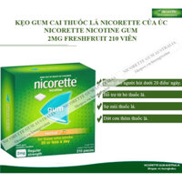 KẸO GUM CAI THUỐ.C LÁ NICORETTE GUM VỊ FRUIT TRÁI CÂY CỦA ÚC