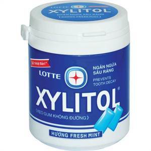 Kẹo gum không đường Lotte Xylitol hương Fresh Mint hũ 137.8g