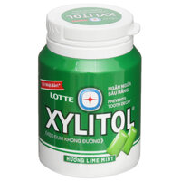Kẹo gum không đường Lotte Xylitol hương Lime Mint hũ 55.1g