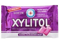 Kẹo gum không đường Lotte Xylitol blueberry vỉ 11.6g