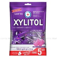 Kẹo Gum Không Đường Lotte Xylitol Hương Blueberry Mint Túi 159.5G