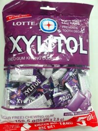 KẸO GUM KHÔNG ĐƯỜNG LOTTE XYLITOL HƯƠNG BLUEBERRY MINT GÓI 159.5G