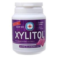 Kẹo Gum Không Đường Lotte Xylitol Blueberry Mint - Hũ 55.1g