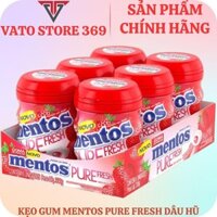 Kẹo gum không đường MENTOS pure fresh hương dâu hũ 61.25g