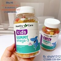 Kẹo gum mềm omega3 cho bé từ 2 tuổi healthy care kids gummy omega 3 250 viên, giúp bé sáng mắt, thông minh