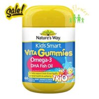 Kẹo gum Nature’s Way Kids Smart Vita Gummies Omega 3 DHA Fish Oil 60 Viên của Úc