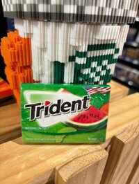 KEO GUM TRIDENT K.DUONG VI DUA HAU 21.6G (12 TEP)