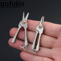 Kéo hợp kim titan GOFIDIN, Tông đơ cắt tóc mũi Unisex Mini màu bạc, Dụng cụ cắt tỉa lông mày di động ngoài trời