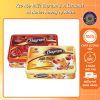 Kẹo hộp thiếc Bayram 2 vị Caramel và Butter hương tự nhiên 350g, hộp thiết kế sang trọng, dùng làm quà tặng dịp gặp gỡ