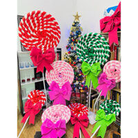 Kẹo Lollipop khổng lồ Decor giáng sinh Noel trang trí cửa hàng, backgroud chụp ảnh [phụ kiện HTD]