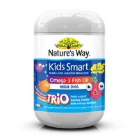 Kẹo mềm chứa dầu cá tự nhiên cho bé Nature's Way Kids Smart Omega 3 Fish Oil Trio 180 Capsules - Hàng Úc