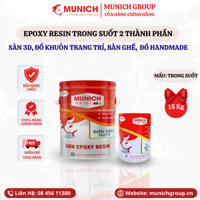 Keo Munich Epoxy Resin Trong Suốt - Đổ sàn 3D, bàn ghế, đồ trang trí