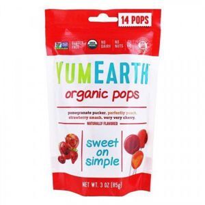 Kẹo mút hữu cơ 4 hương vị trái cây Yumearth gói 85g
