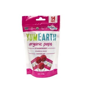 Kẹo mút hữu cơ 4 hương vị trái cây Yumearth gói 85g
