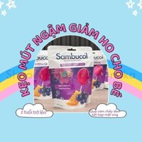 Kẹo mút Sambucol giảm ho cho bé từ 2 tuổi, vị cơm cháy đen mật ong - Sambucol Black Elderberry Soothing Throat Pops
