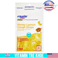 Kẹo Ngậm Equate Hương Chanh Mật Ong - Equate Honey Lemon Cough Drops, Túi 30 Viên.