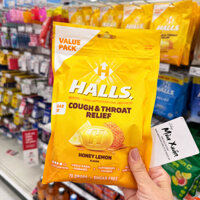 Kẹo ngậm Halls Relief Sugar Free - Honey Lemon, 70 viên