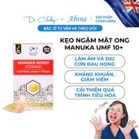 Kẹo ngậm mật ong Manuka UMF 10+ Deep Blue Health Manuka Honey Lozenges Chanh & Gừng 6 viên Dr Chubby