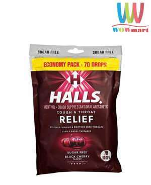 Kẹo ngậm trị ho Halls Sugar Free 70 Viên