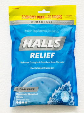 Kẹo ngậm trị ho Halls Sugar Free 70 Viên