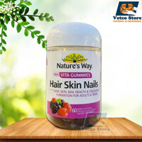 Kẹo nhai bổ sung dưỡng chất cho tóc, móng, da Nature’s Way Hair Skin Nails 60 viên