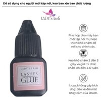 Keo nối mi Hàn Quốc 5ml - Khô chậm 2-3s, siêu bền, ít cay, không gây kích ứng - Lady's lash