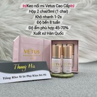 Keo nối mi VETUS Cao Cấp Hàn Quốc_Siêu ít cay_Siêu bền_Khô nhanh 1-2s_hộp 2 chai(3ml/1chai)_ Thúy Hà