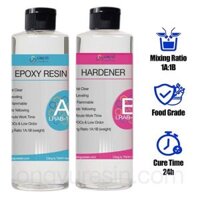 Keo Resin Epoxy Trong Suốt Thực Phẩm Tỷ Lệ 1-1 (LRAB112), Ít Bọt Chuyên Dụng Làm Trang Sức, Thủ Công Mỹ Nghệ