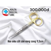 Kéo siêu cắt cong 11.5 cm cán vàng
