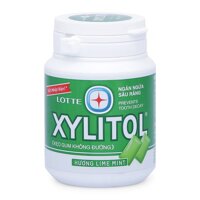 Kẹo sing-gum không đường ngăn ngừa sâu răng hương chanh bạc hà Lotte Xylitol (58g)