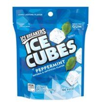 Kẹo singum bạc hà không đường ice breakers - ice cubes peppermint sugar free chewing gum