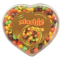 Kẹo sô cô la bi hộp trái tim Choco Rock 250g