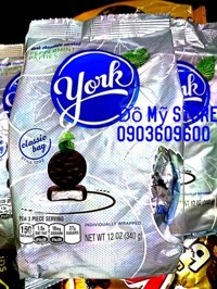 Kẹo sô-cô-la đắng nhân bạc hà  Peppermint  York (340g)