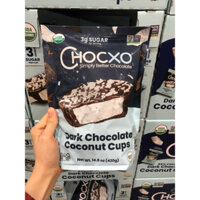 KẸO SOCOLA ĐEN ĐẮNG NHÂN DỪA - ORGANIC CHOCXO DARK CHOCOLATE COCONUT CUPS 420G