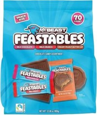 Kẹo socola Feastables MrBeast Chocolates Surtidos 70 chiếc 32.06Oz 909g