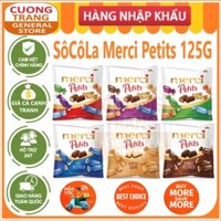 Kẹo socola merci sữa và kem hỗn hợp merci petits edel vollmilch, crunch collection, dunkle vollmilch 125g